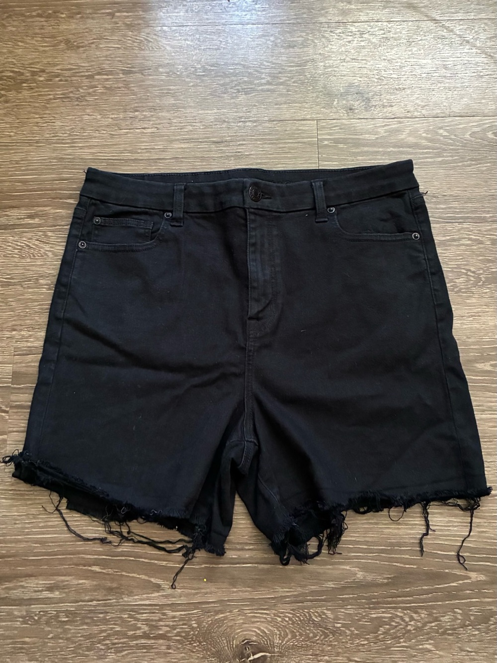 Black High Rise Women's Denim Shorts